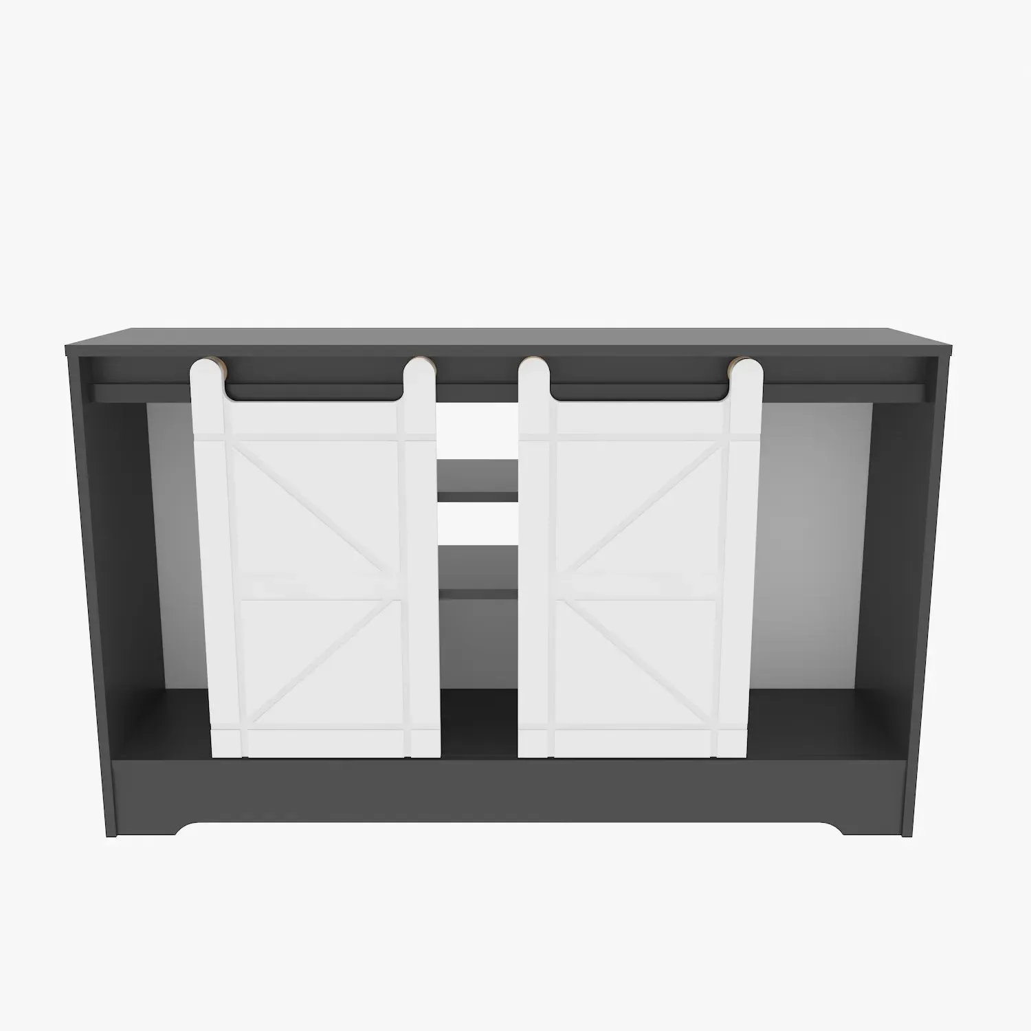 Ahris 55 inch Wide TV Stand Media Console with Sliding Barn Doors for TVs up to 65 inch Decorotika