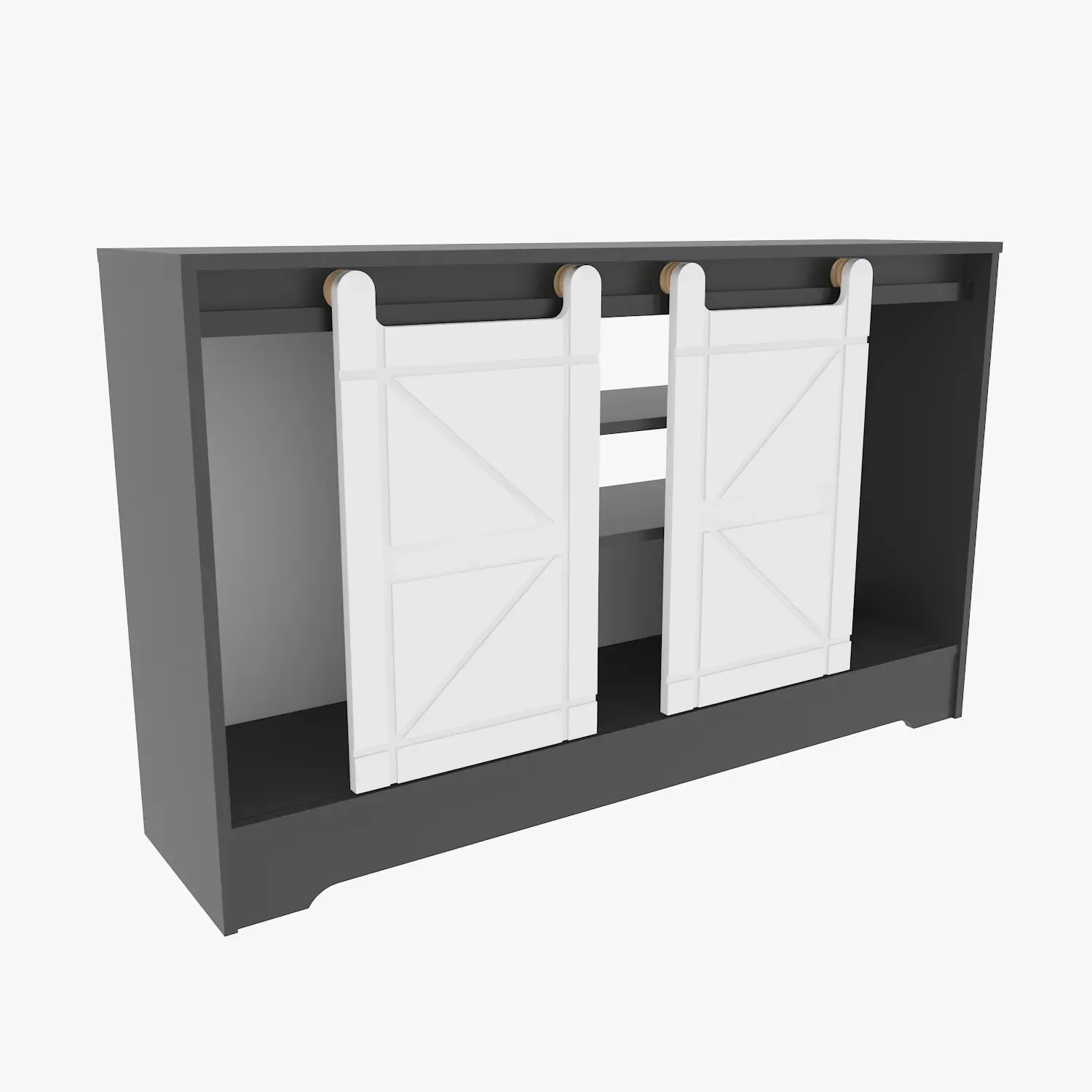 Ahris 55 inch Wide TV Stand Media Console with Sliding Barn Doors for TVs up to 65 inch Decorotika
