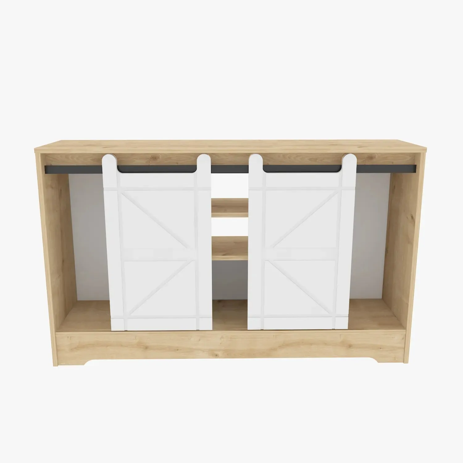 Ahris 55 inch Wide TV Stand Media Console with Sliding Barn Doors for TVs up to 65 inch Decorotika