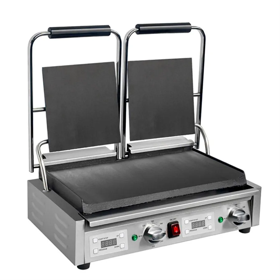 Apuro Double Contact Grill Flat Plates with Timer FC384-A