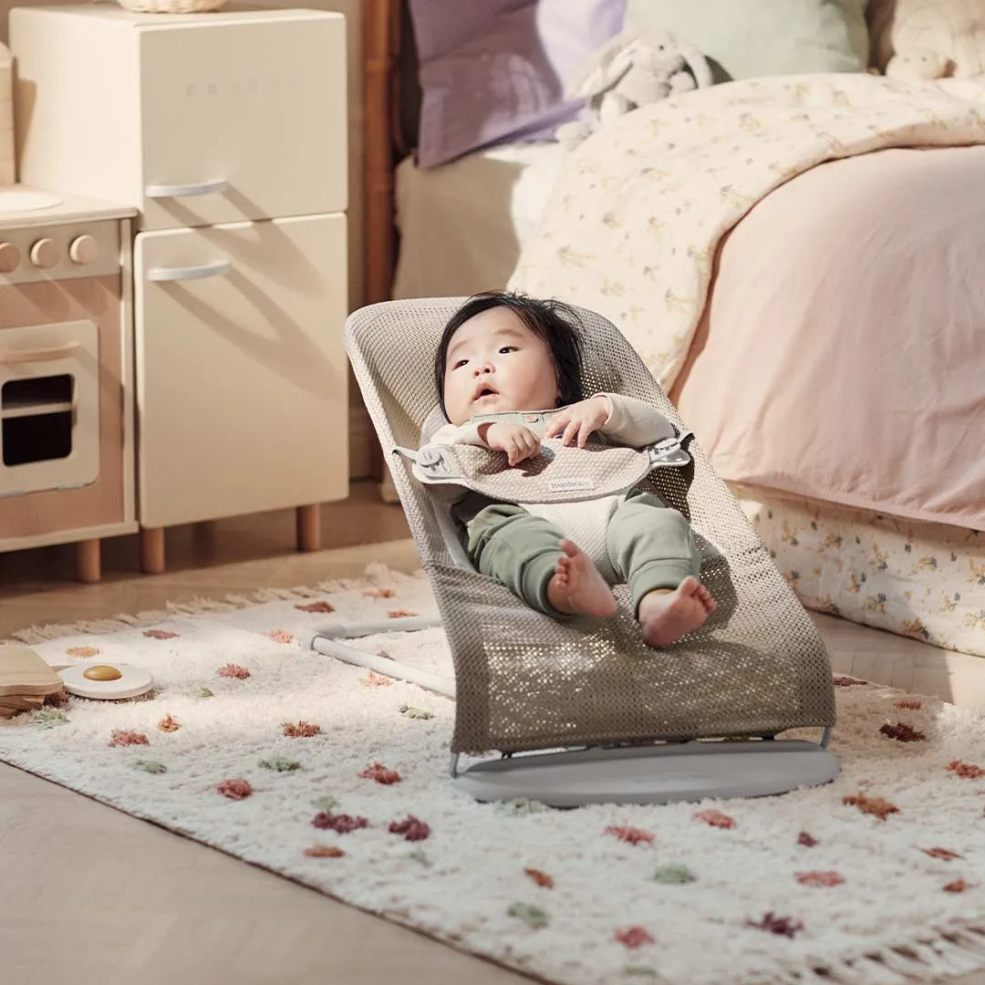 BabyBjorn Balance Soft Mesh Baby Bouncer - Grey Frame - Grey Beige