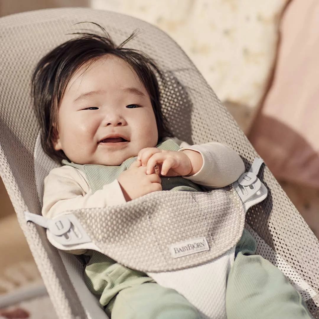 BabyBjorn Balance Soft Mesh Baby Bouncer - Grey Frame - Grey Beige