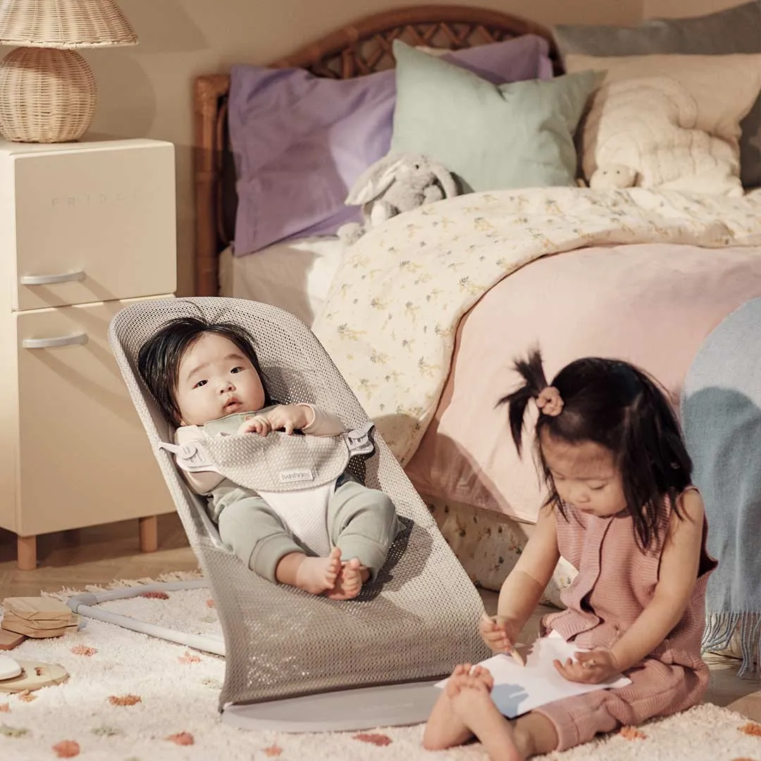BabyBjorn Balance Soft Mesh Baby Bouncer - Grey Frame - Grey Beige