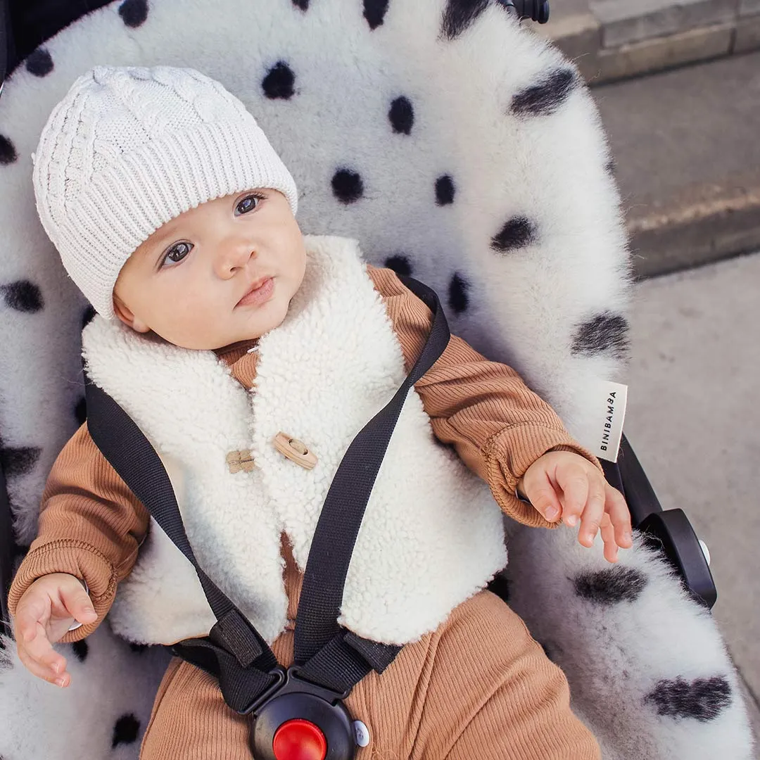 BINIBAMBA Merino Sheepskin Snuggler - Dalmatian Dove