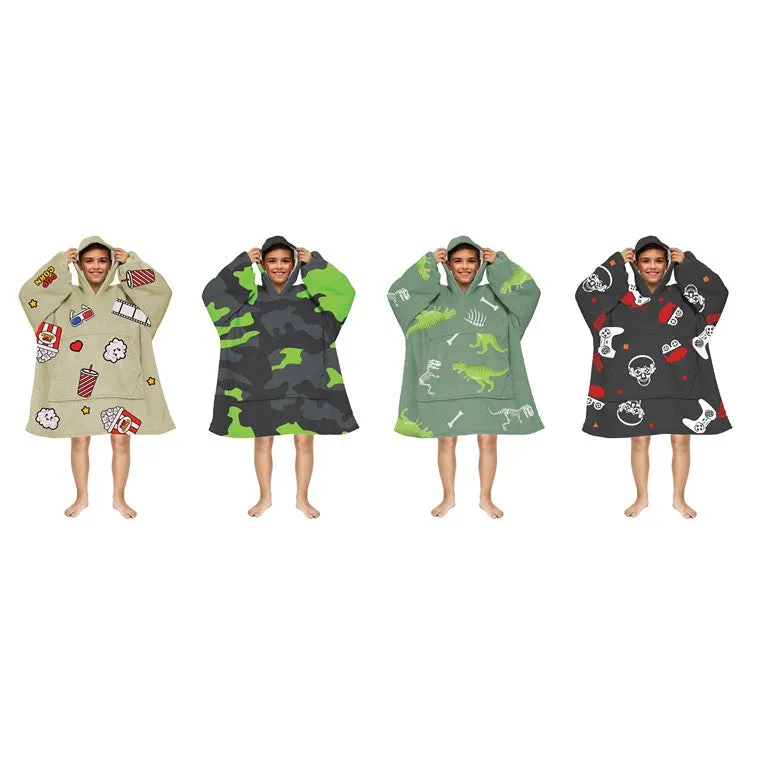 Boys Cuddle Hoodie, Print 2, 4 Asstd Designs