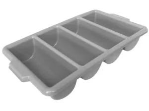 Caja Plastica para Cubiertos de 4 Compartimientos Gris BWTH