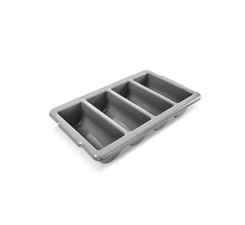 Caja Plastica para Cubiertos de 4 Compartimientos Gris CCS