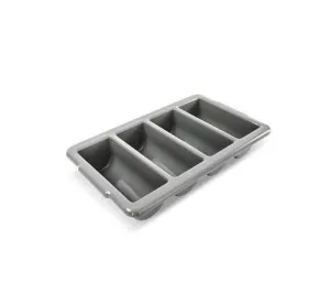 Caja Plastica para Cubiertos de 4 Compartimientos Gris CCS