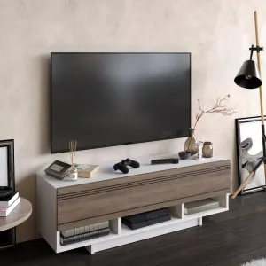 Celestia 47" TV Stand and Media Console with Cabinets and Open Shelves Decorotika