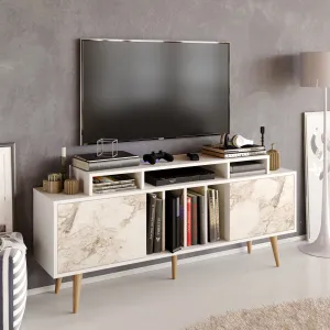 Char 63" TV Stand and Media Console with Cabinets and Shelves for TVs up to 72" Decorotika