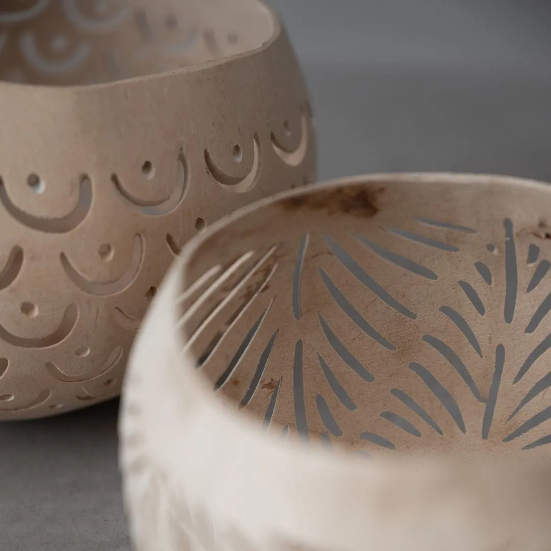 Coconut Tealight Holder | Natural 12x10cm Zoco Home