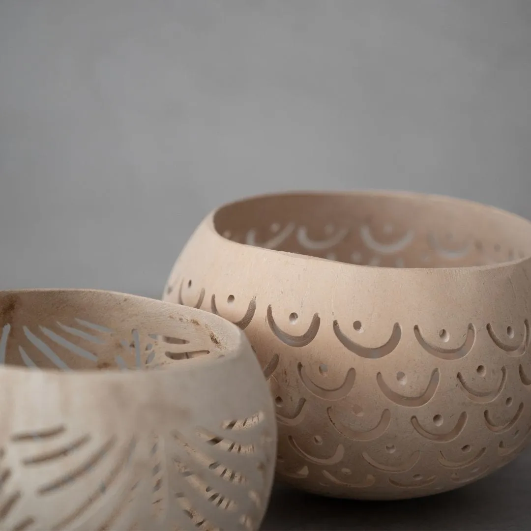 Coconut Tealight Holder | Natural 12x10cm Zoco Home