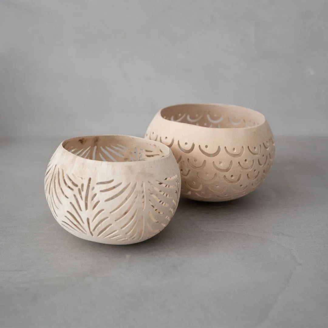 Coconut Tealight Holder | Natural 12x10cm Zoco Home