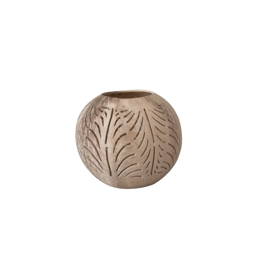 Coconut Tealight Holder | Open Bottom | Natural 12x10cm Zoco Home