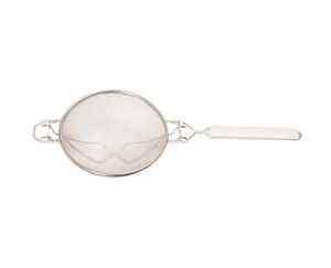 Colador Hs en Acero Inoxidable Malla doble de 26 cm Reforzado c/Mango plastico