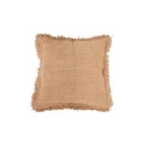 Cotton Cushion Cover Fringed Edge | Oatmeal 50x50cm Zoco Home