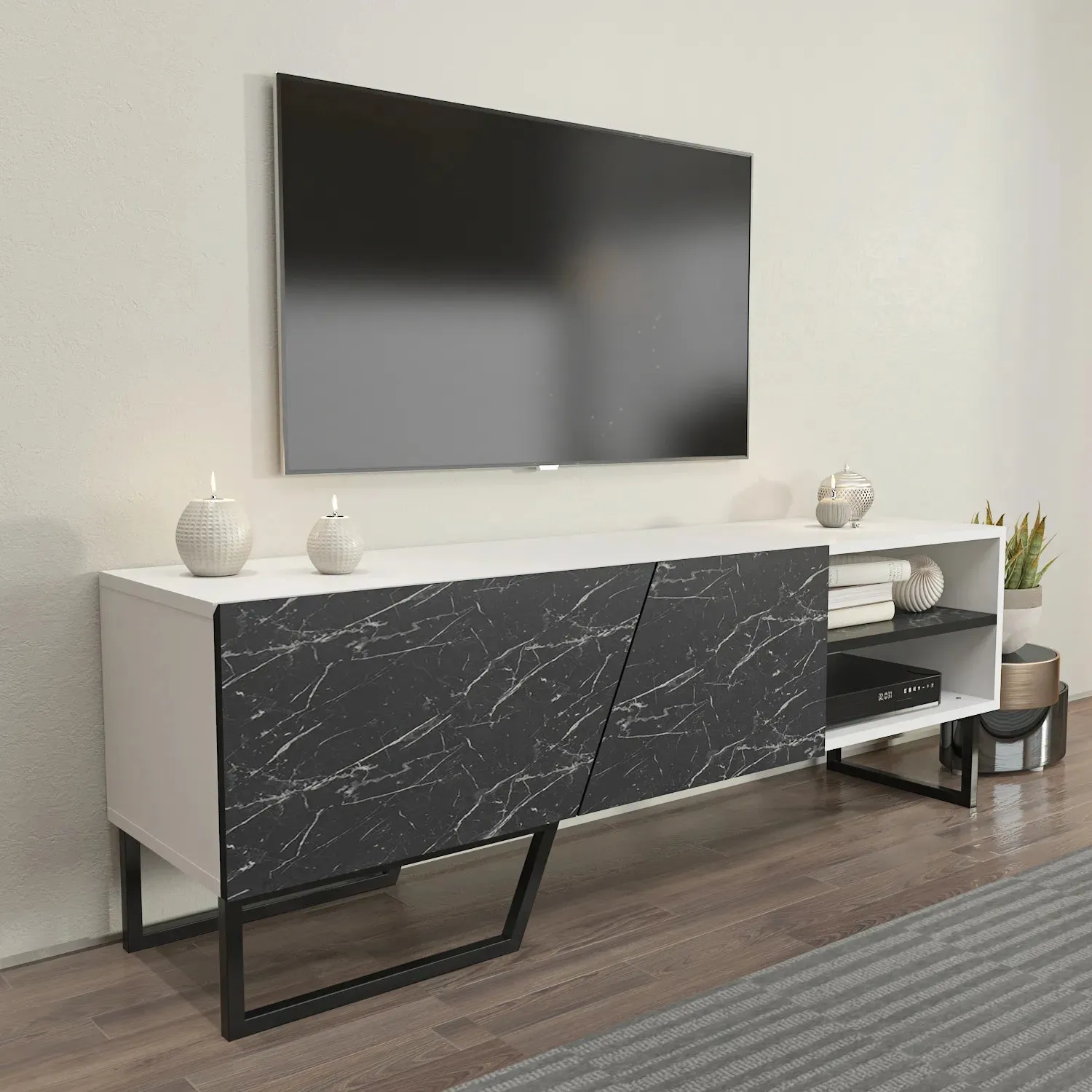 Denasse 60" Wide Modern TV Stand and Media Console Decorotika