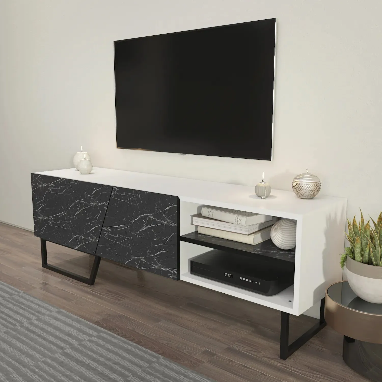 Denasse 60" Wide Modern TV Stand and Media Console Decorotika