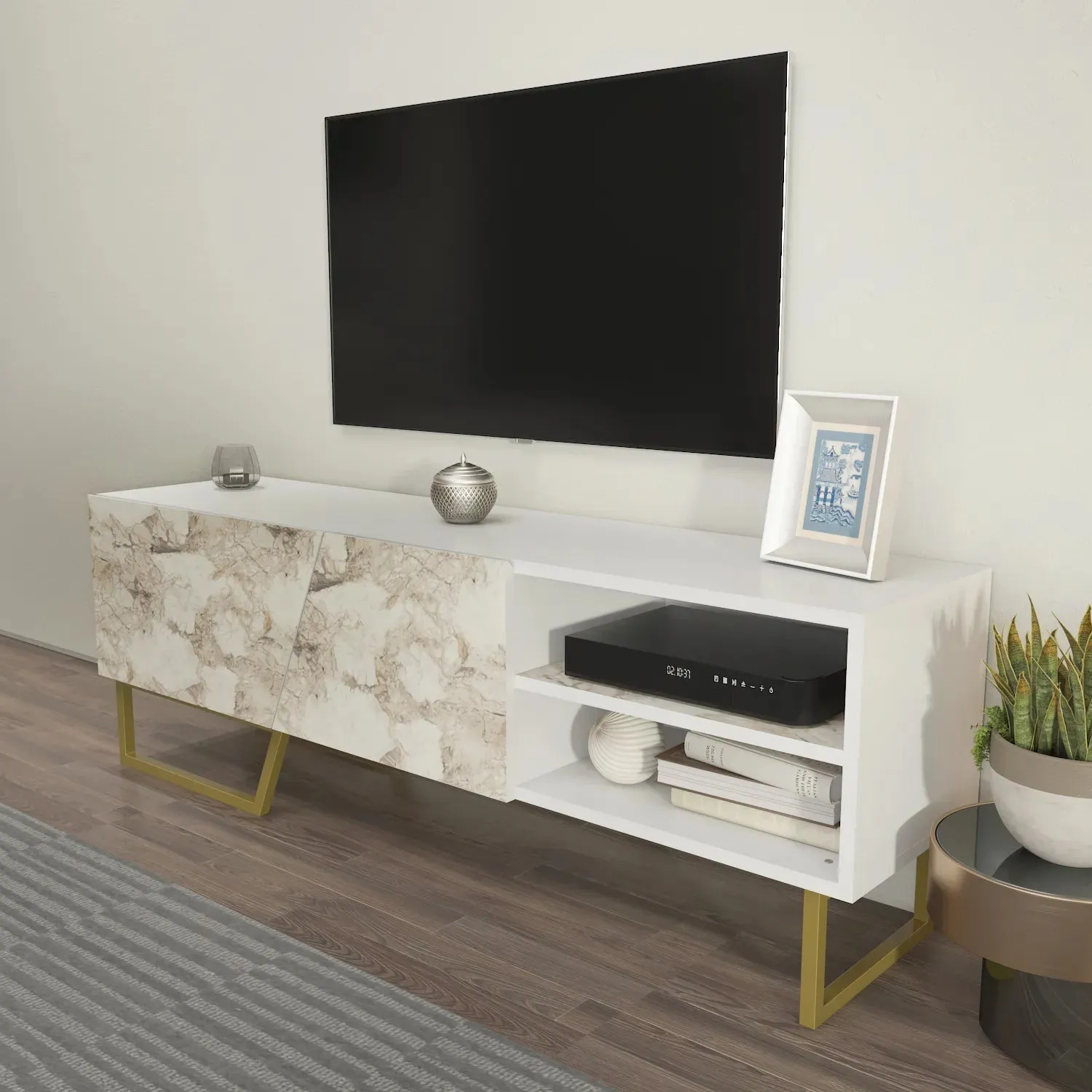Denasse 60" Wide Modern TV Stand and Media Console Decorotika