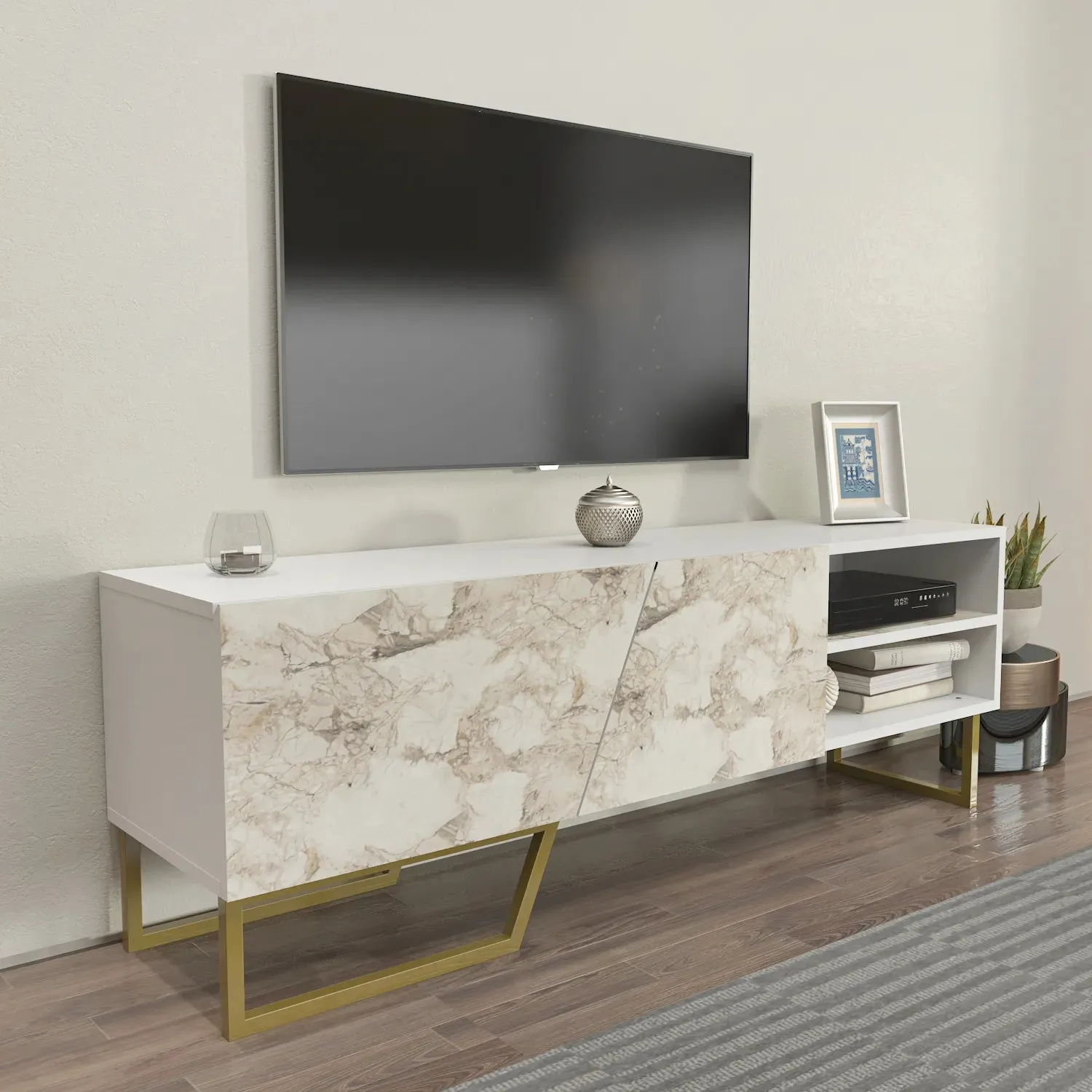 Denasse 60" Wide Modern TV Stand and Media Console Decorotika