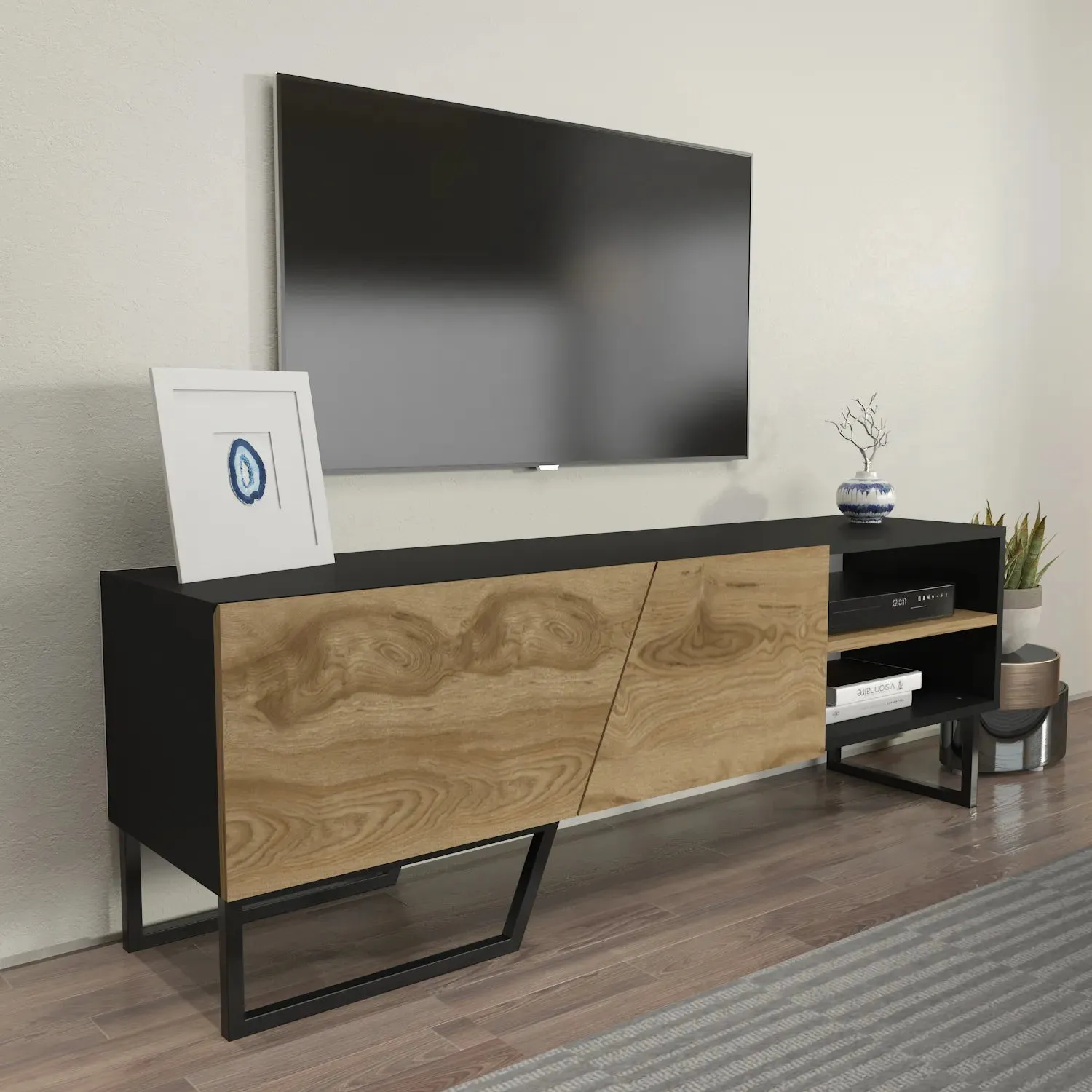 Denasse 60" Wide Modern TV Stand and Media Console Decorotika