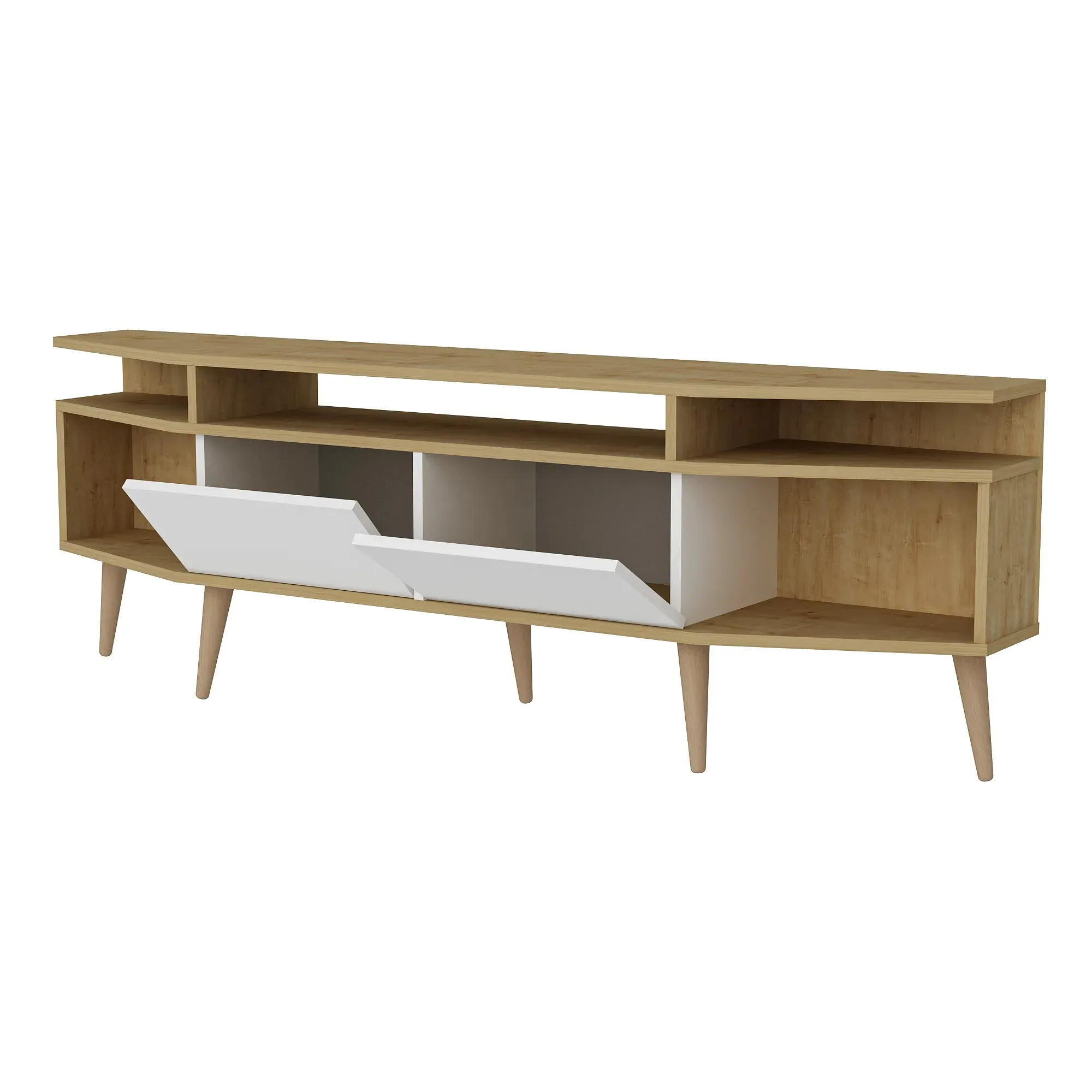 Dennis 71 in Wide Modern TV Stand Media Console with Storage for TVs up to 80 in Decorotika