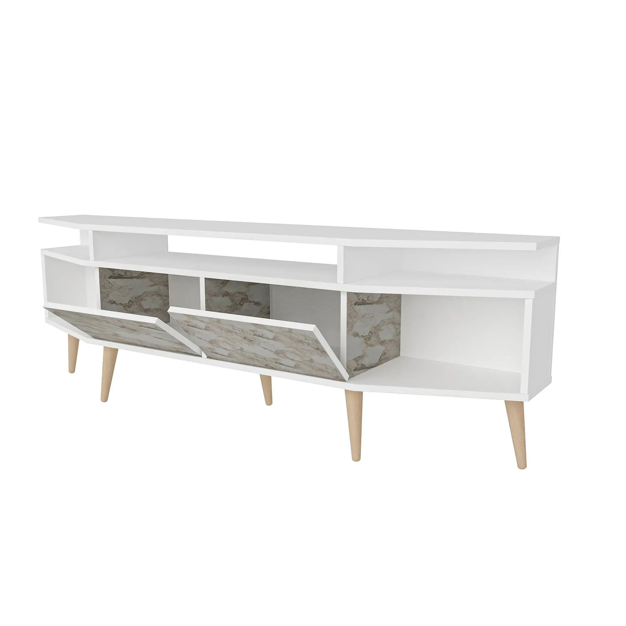 Dennis 71 in Wide Modern TV Stand Media Console with Storage for TVs up to 80 in Decorotika