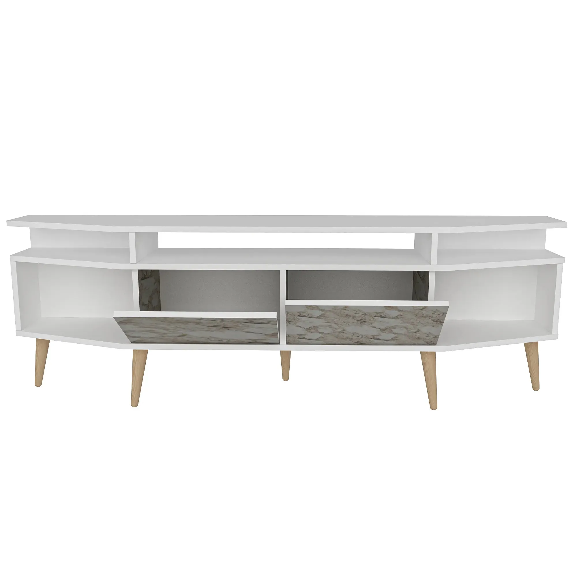 Dennis 71 in Wide Modern TV Stand Media Console with Storage for TVs up to 80 in Decorotika
