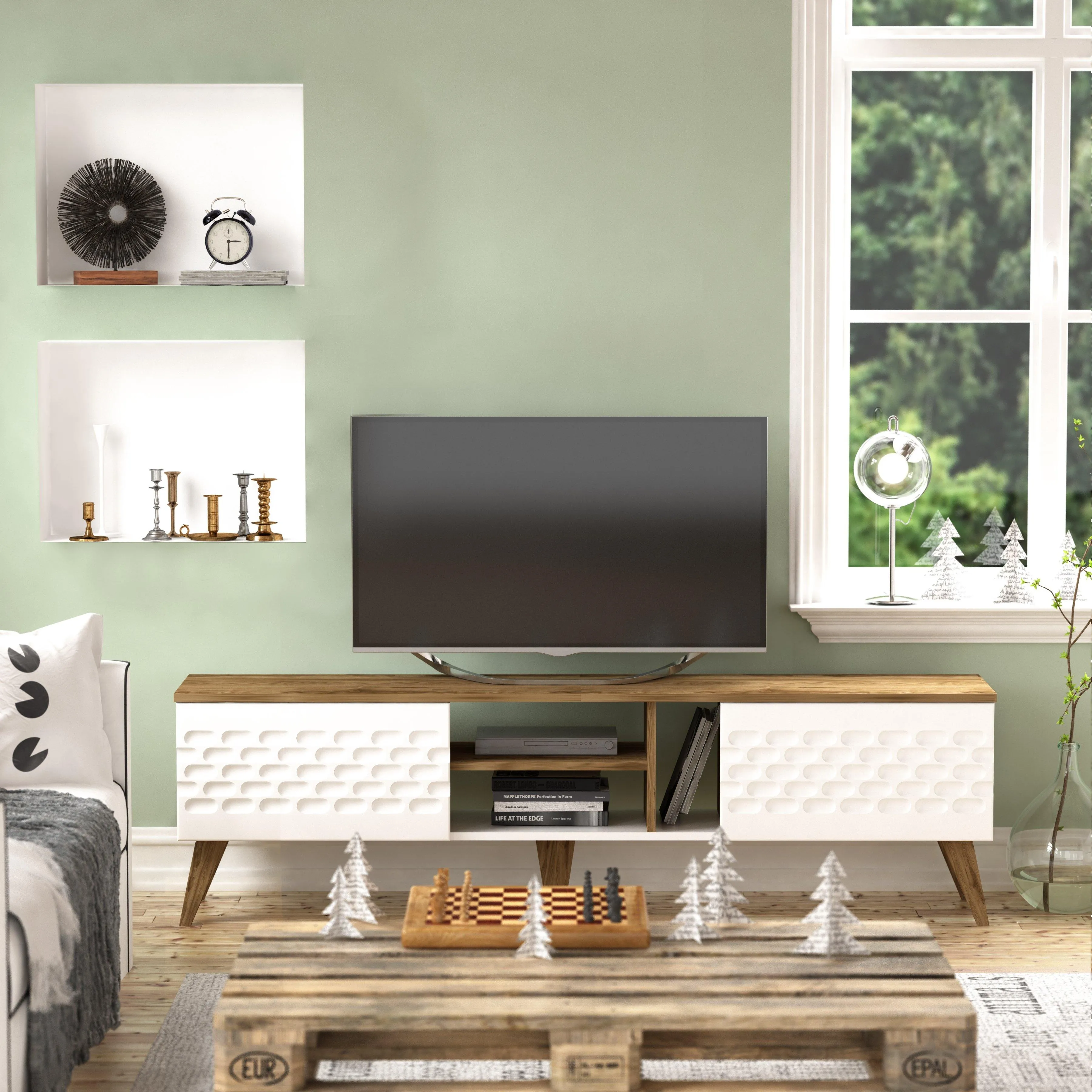 Eggea 71" Wide TV Stand & Media Console Decorotika