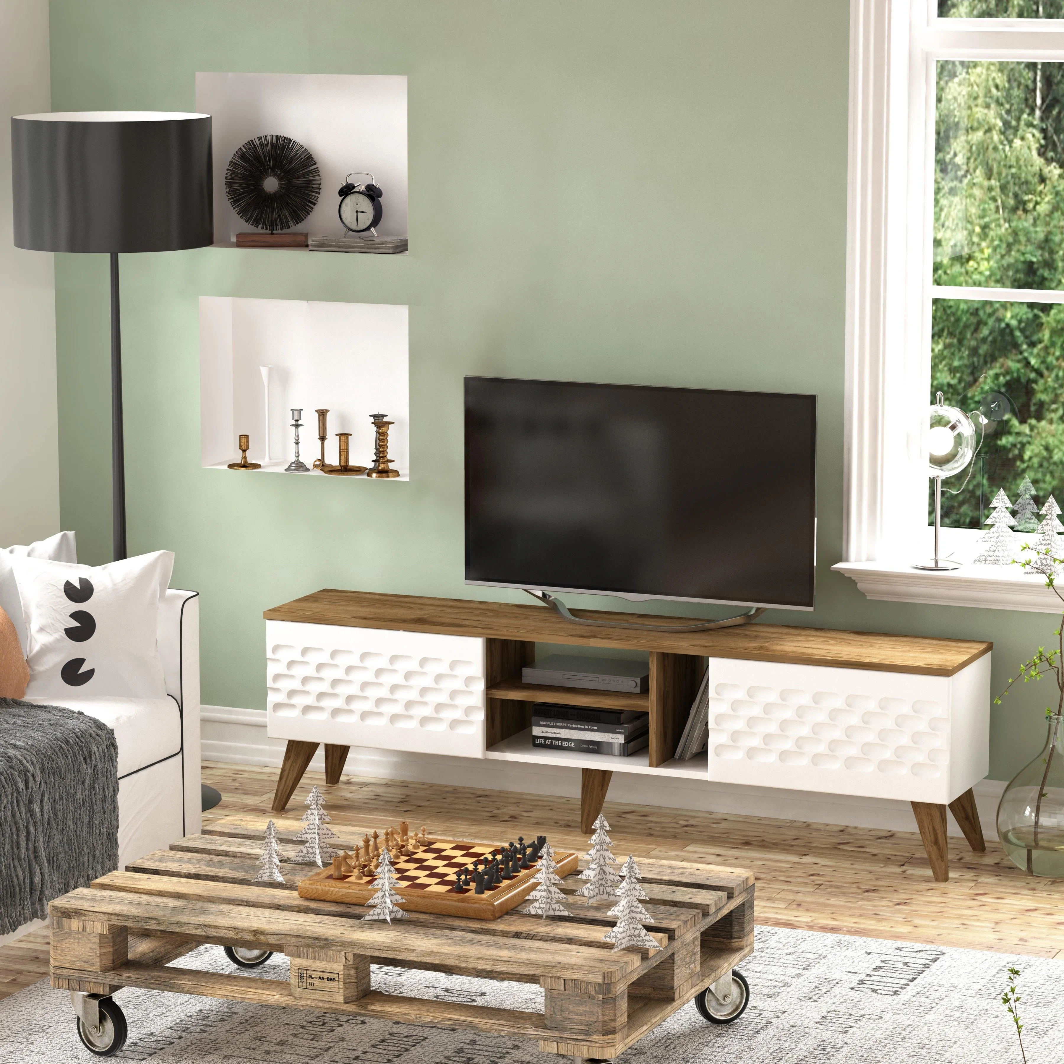 Eggea 71" Wide TV Stand & Media Console Decorotika