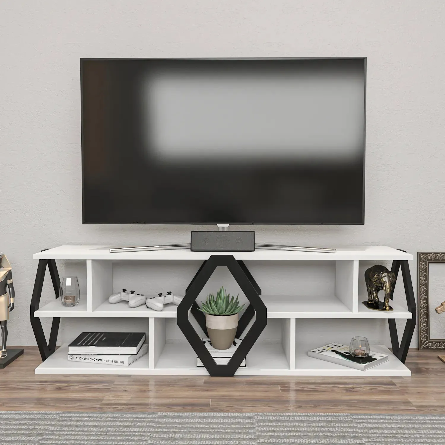 Erisa 55 inch Wide TV Stand Media Console for TVs up to 60 inch Decorotika