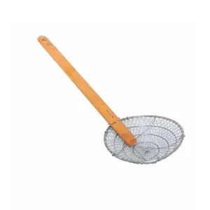 Espumadera de 10" Galvanizado Malla Fina con Mango de Bamb BWTH
