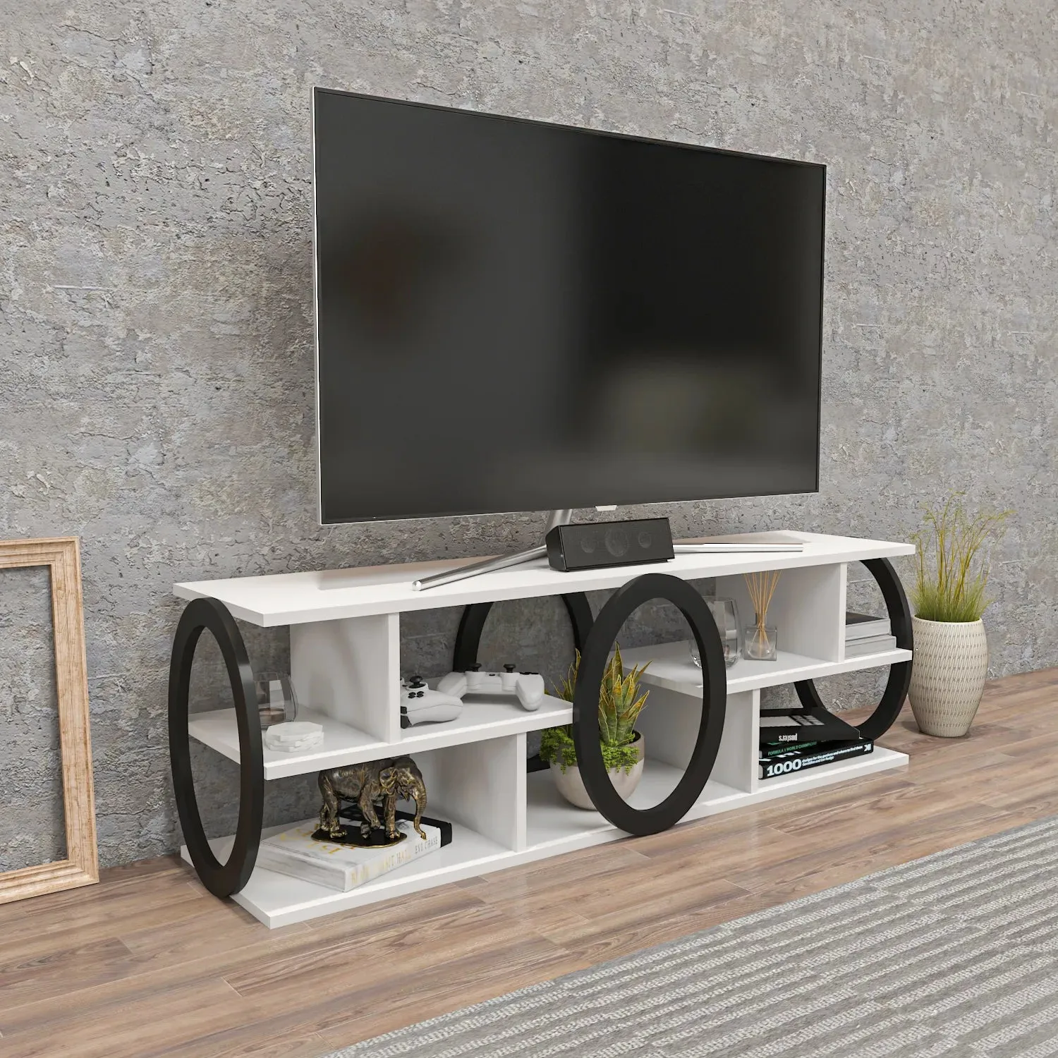Fale 55 inch Wide TV Stand Media Console for TVs up to 60 inch Decorotika