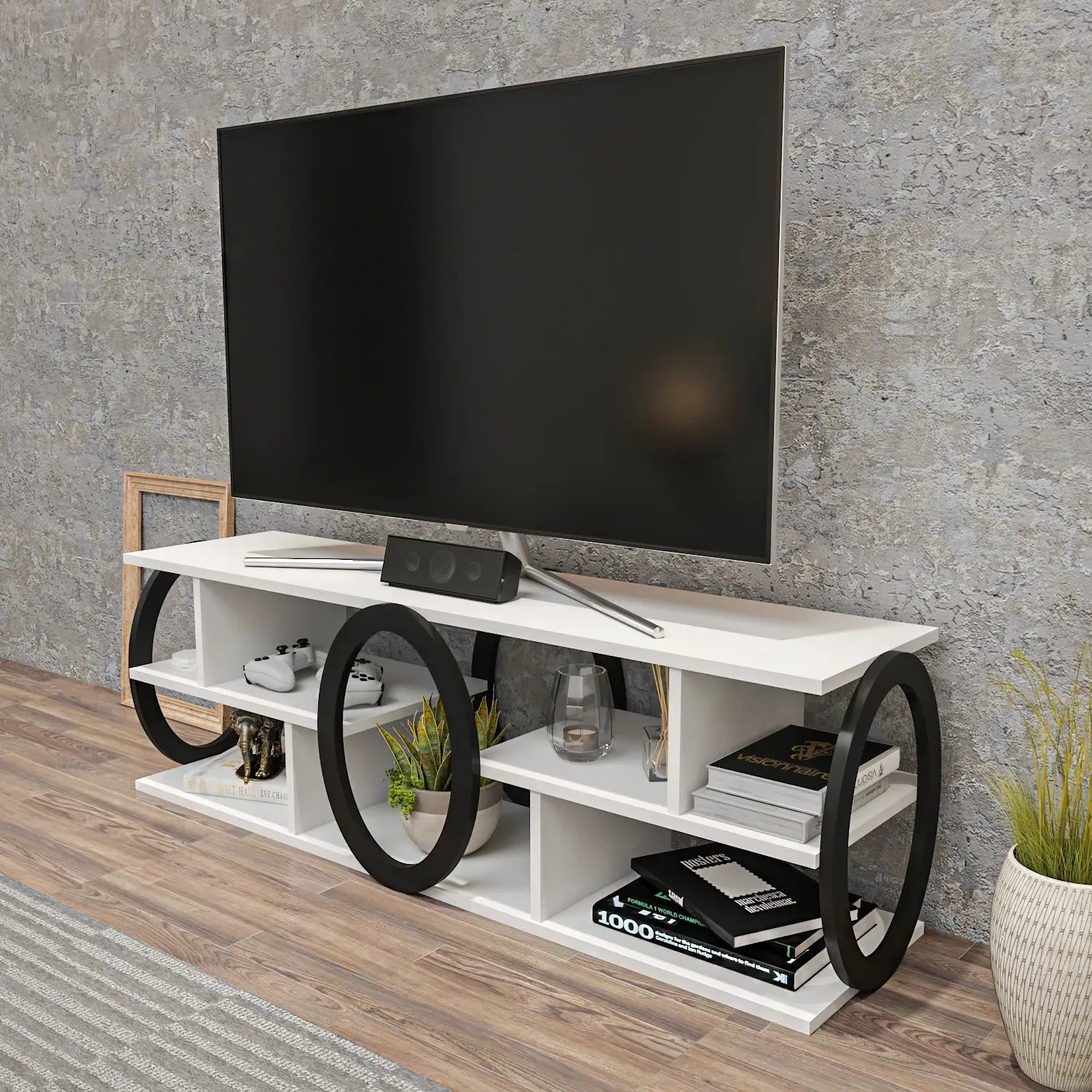 Fale 55 inch Wide TV Stand Media Console for TVs up to 60 inch Decorotika