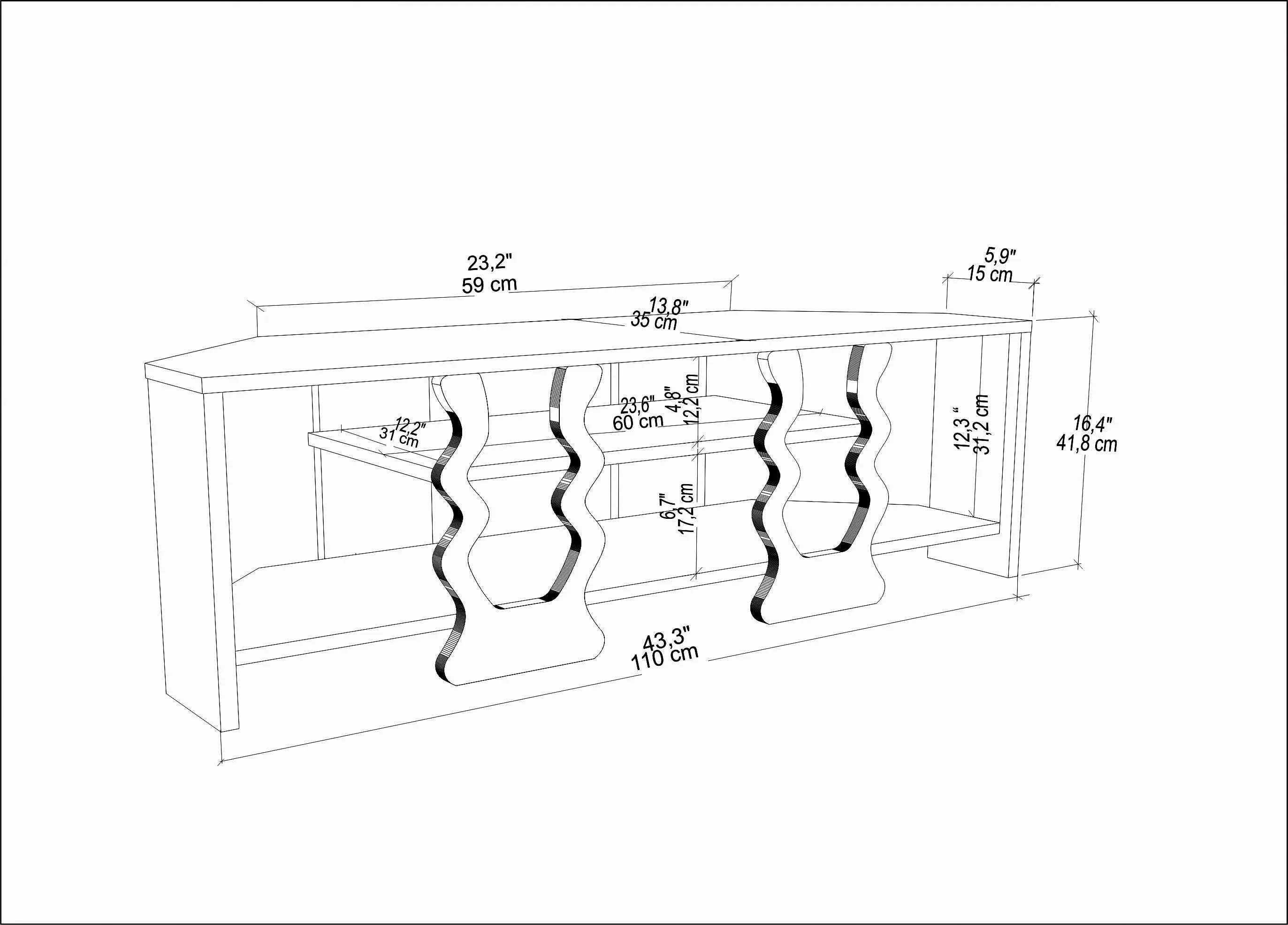 Firal 43 inch Wide Corner TV Stand Media Console for TVs up to 49 inch Decorotika
