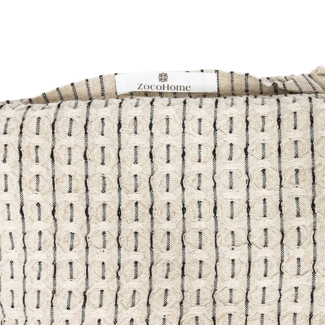 Fouta Throw Dotted Line | Natural/Black | 130x200cm Zoco Home