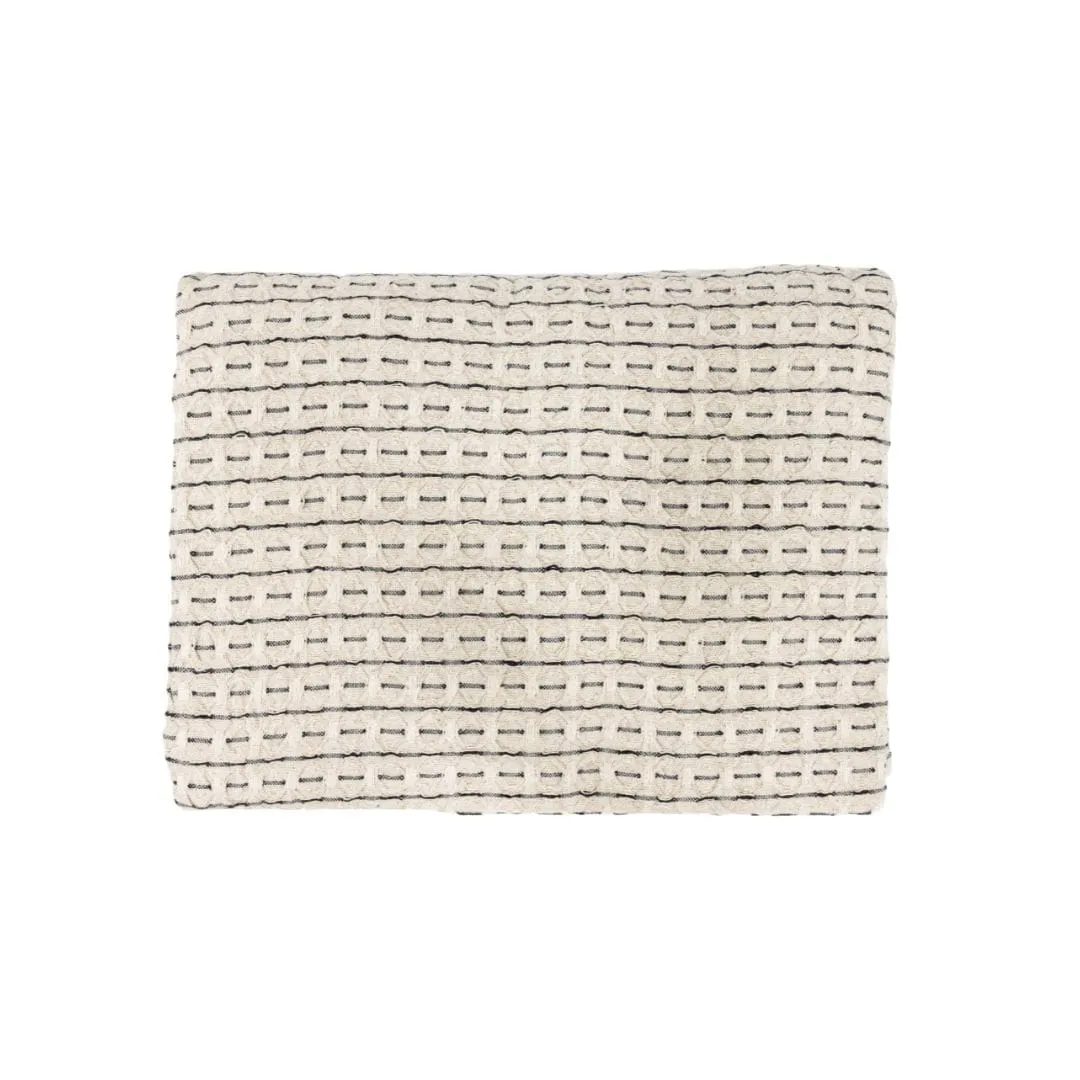 Fouta Throw Dotted Line | Natural/Black | 130x200cm Zoco Home