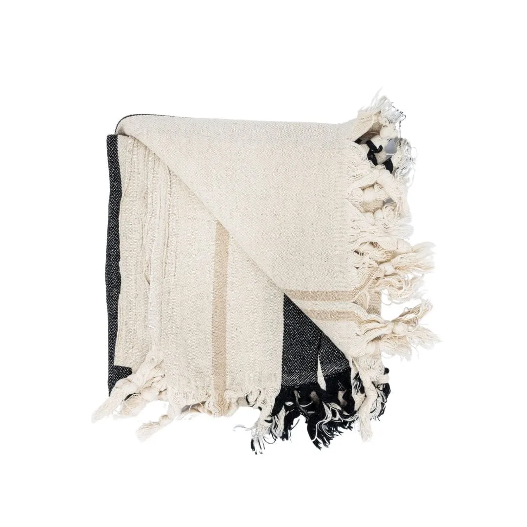 Fouta Towel | Black / White / Sand | 90x180cm Zoco Home
