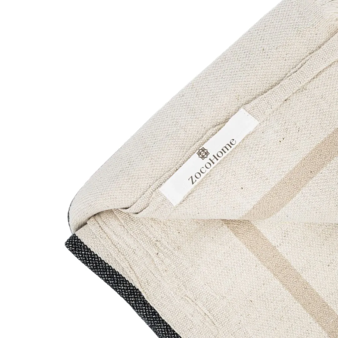 Fouta Towel | Black / White / Sand | 90x180cm Zoco Home
