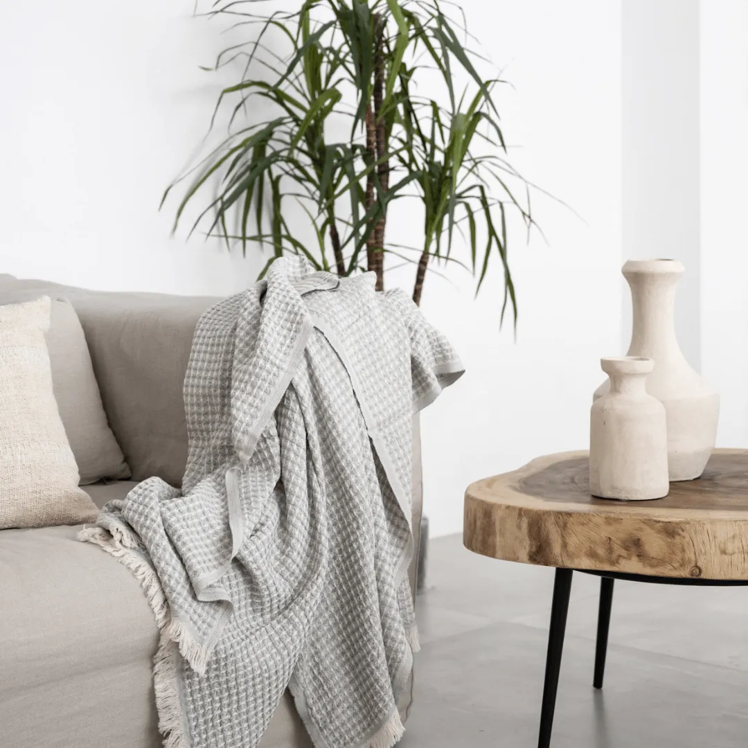 Fouta Waffle | Light Grey 180x100cm Zoco Home