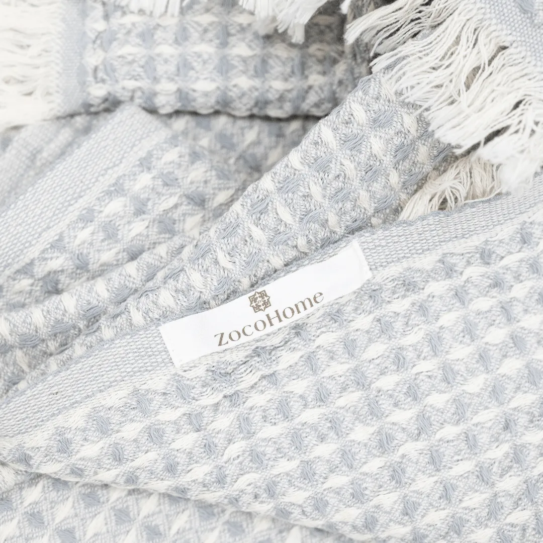 Fouta Waffle | Light Grey 180x100cm Zoco Home