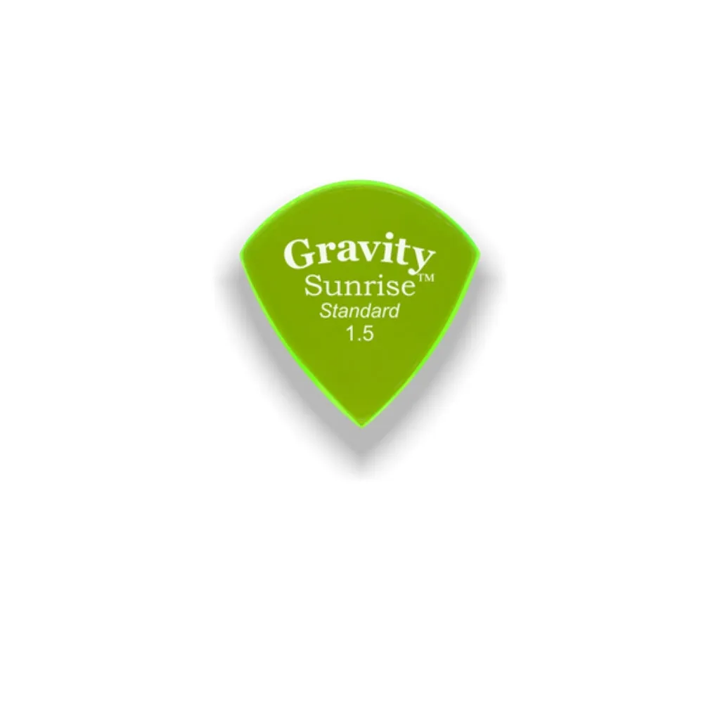 Gravity Picks Sunrise Standard 1.5 mm Polished Fluro Green
