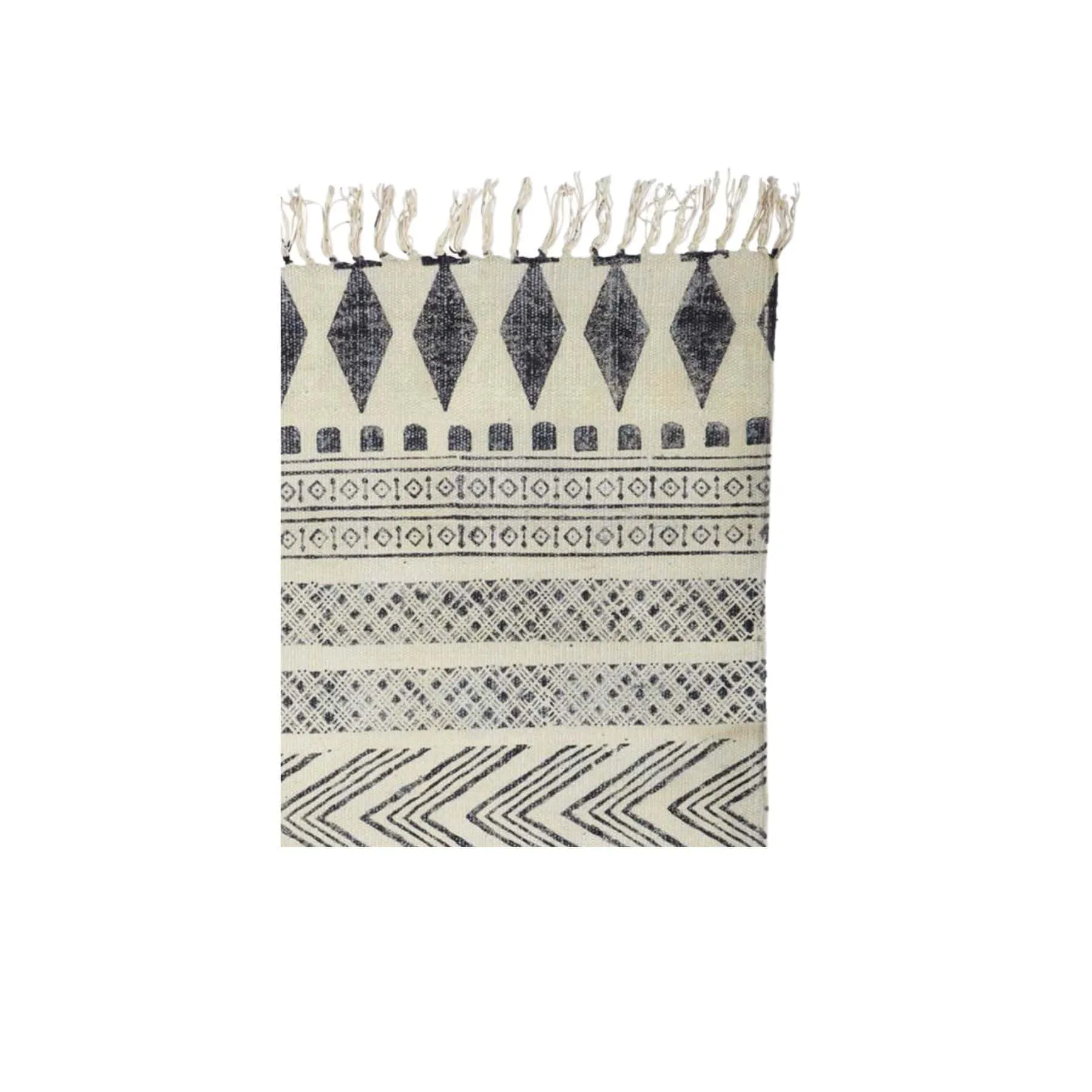 Indian Patterned Rug | Grey/Black | 90x200cm Zoco Home