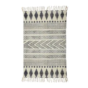 Indian Patterned Rug | Grey/Black | 90x200cm Zoco Home