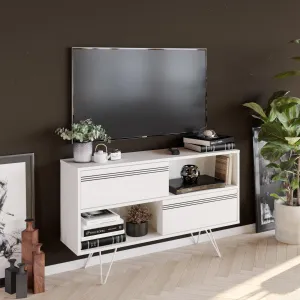 Kerby 47" Wide TV Stand & Media Console with Cabinets & Shelves for TVs up to 55" Decorotika
