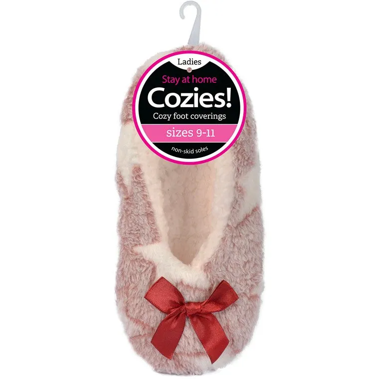 Ladies Sherpa Slippers, Asstd