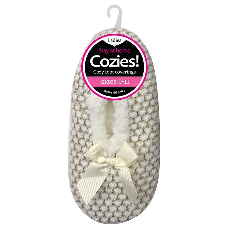 Ladies Sherpa Slippers, Asstd