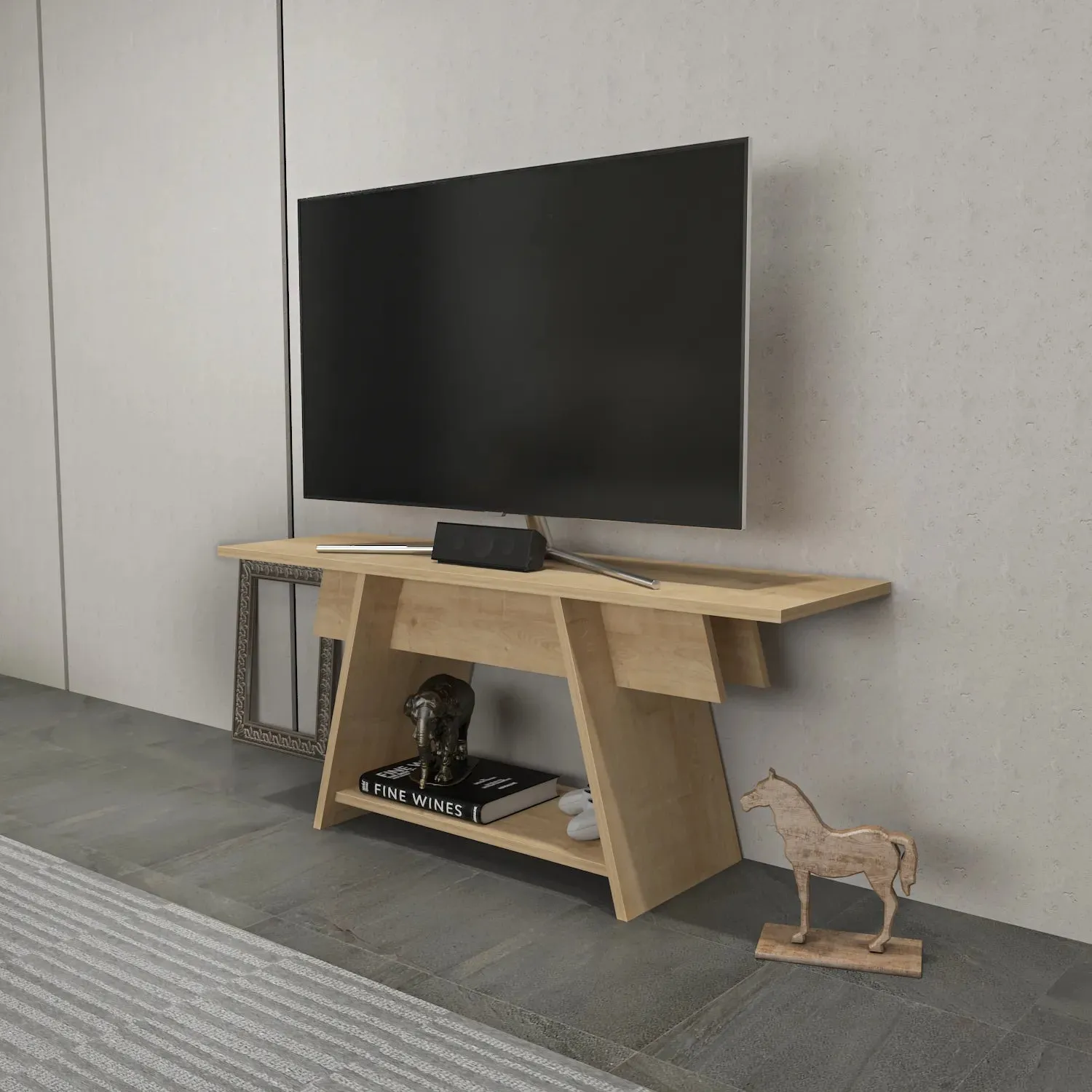 Lanca 47" Wide Minimalist TV Stand Media Console | Streamlined Design for TVs up to 55" Decorotika