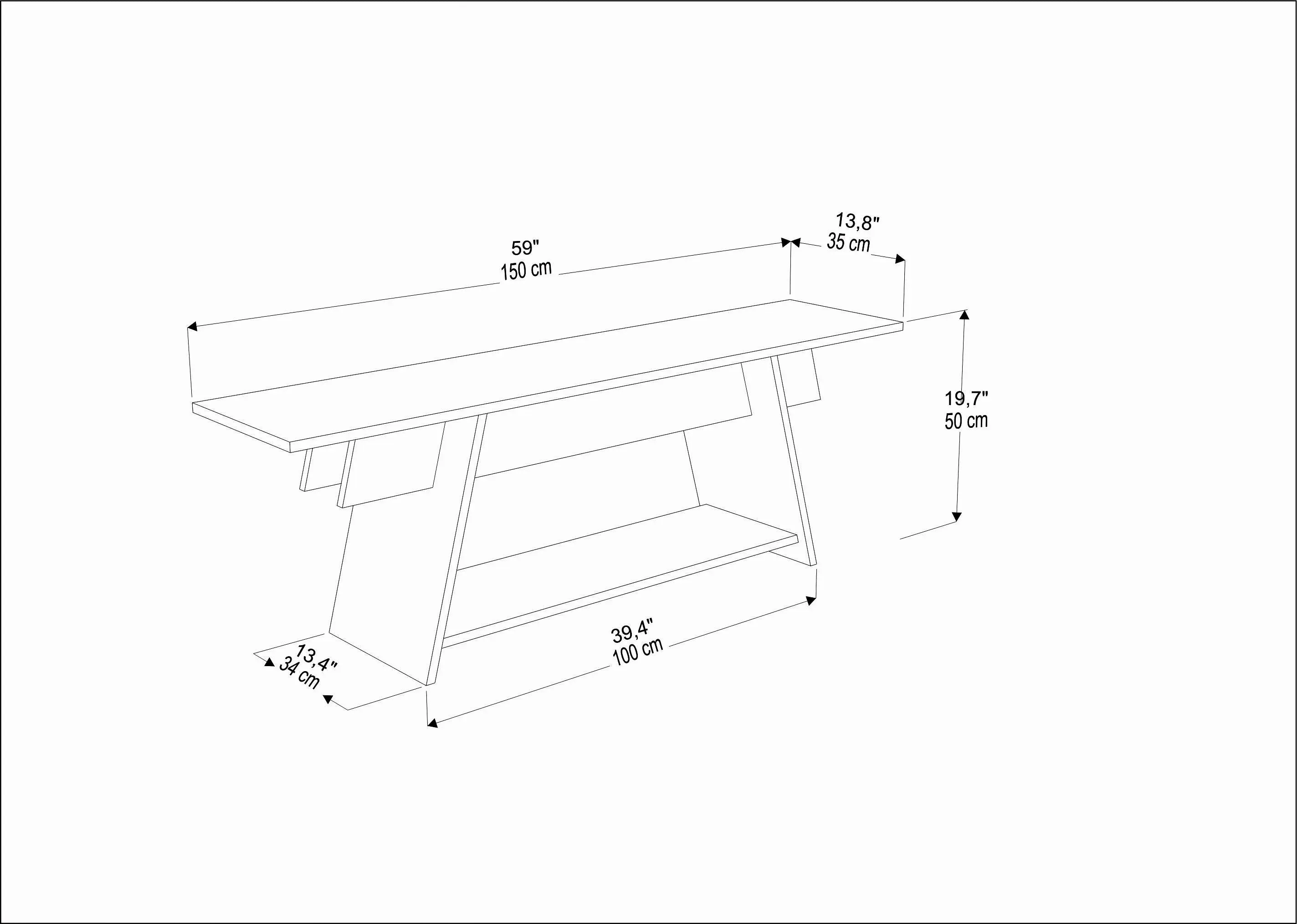Lanca 59" Wide Minimalist TV Stand Media Console | Streamlined Design for TVs up to 68" Decorotika