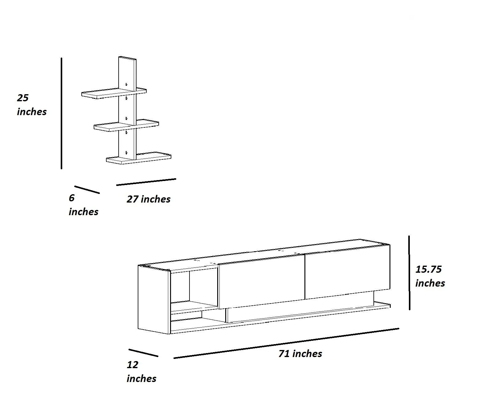 LIZA TV STAND WHITE Decorotika